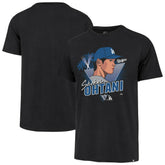 Shohei Ohtani Los Angeles Dodgers Player Caricature Franklin T-Shirt - Black | 47 brand