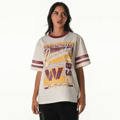 Washington Commanders The Wild Collective Women's Vintage Drop Shoulder Oversized Boyfriend T-Shirt - Cream sale