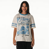Detroit Lions The Wild Collective Women's Vintage Drop Shoulder Oversized Boyfriend T-Shirt - Cream discount