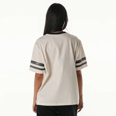New England Patriots The Wild Collective Women's Vintage Drop Shoulder Oversized Boyfriend T-Shirt - Cream sale