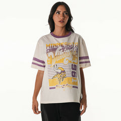 Minnesota Vikings The Wild Collective Women's Vintage Drop Shoulder Oversized Boyfriend T-Shirt - Cream cheap