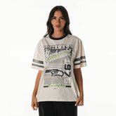 Seattle Seahawks The Wild Collective Women's Vintage Drop Shoulder Oversized Boyfriend T-Shirt - Cream on sale