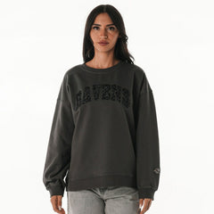 Baltimore Ravens The Wild Collective Women's Rock Crystal Oversized Crewneck Sweatshirt - Charcoal discount