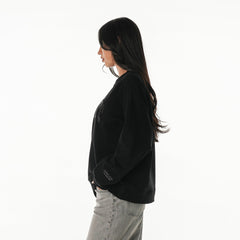 Detroit Lions The Wild Collective Women's Rock Crystal Oversized Crewneck Sweatshirt - Black outlet