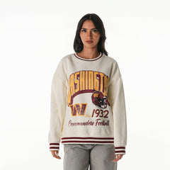 Washington Commanders The Wild Collective Women's Oversized Vintage French Terry Sweatshirt - Cream discount