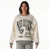 Las Vegas Raiders The Wild Collective Women's Oversized Vintage French Terry Sweatshirt - Cream online
