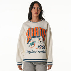 Miami Dolphins The Wild Collective Women's Oversized Vintage French Terry Sweatshirt - Cream online