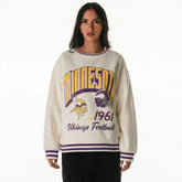 Minnesota Vikings The Wild Collective Women's Oversized Vintage French Terry Sweatshirt - Cream discount