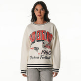 New England Patriots The Wild Collective Women's Oversized Vintage French Terry Sweatshirt - Cream cheap
