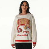 San Francisco 49ers The Wild Collective Women's Oversized Vintage French Terry Sweatshirt - Cream cheap