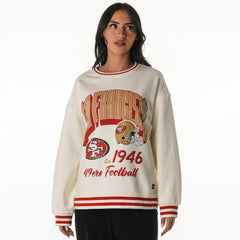 San Francisco 49ers The Wild Collective Women's Oversized Vintage French Terry Sweatshirt - Cream cheap