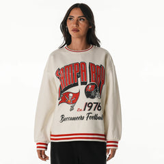 Tampa Bay Buccaneers The Wild Collective Women's Oversized Vintage French Terry Sweatshirt - Cream outlet
