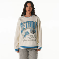 Detroit Lions The Wild Collective Women's Oversized Vintage French Terry Sweatshirt - Cream cheap