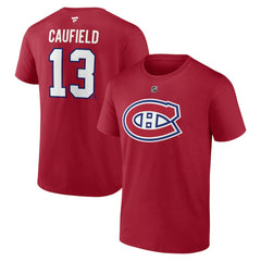 Cole Caufield Montreal Canadiens Fanatics Authentic Stack Name & Number T-Shirt Red