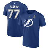 Victor Hedman Tampa Bay Lightning Fanatics Authentic Stack Name & Number T-Shirt Blue