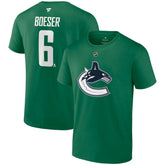 Brock Boeser Vancouver Canucks Fanatics Authentic Stack Name & Number T-Shirt Green