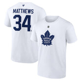 Auston Matthews Toronto Maple Leafs Fanatics Authentic Stack Name & Number T-Shirt White