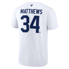 Auston Matthews Toronto Maple Leafs Fanatics Authentic Stack Name & Number T-Shirt White