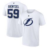Jake Guentzel Tampa Bay Lightning Fanatics Authentic Stack Name & Number T-Shirt White
