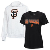San Francisco Giants G-III 4Her by Carl Banks Women's T-Shirt and Hoodie Combo Pack - Black/Bright Heather Ceramic