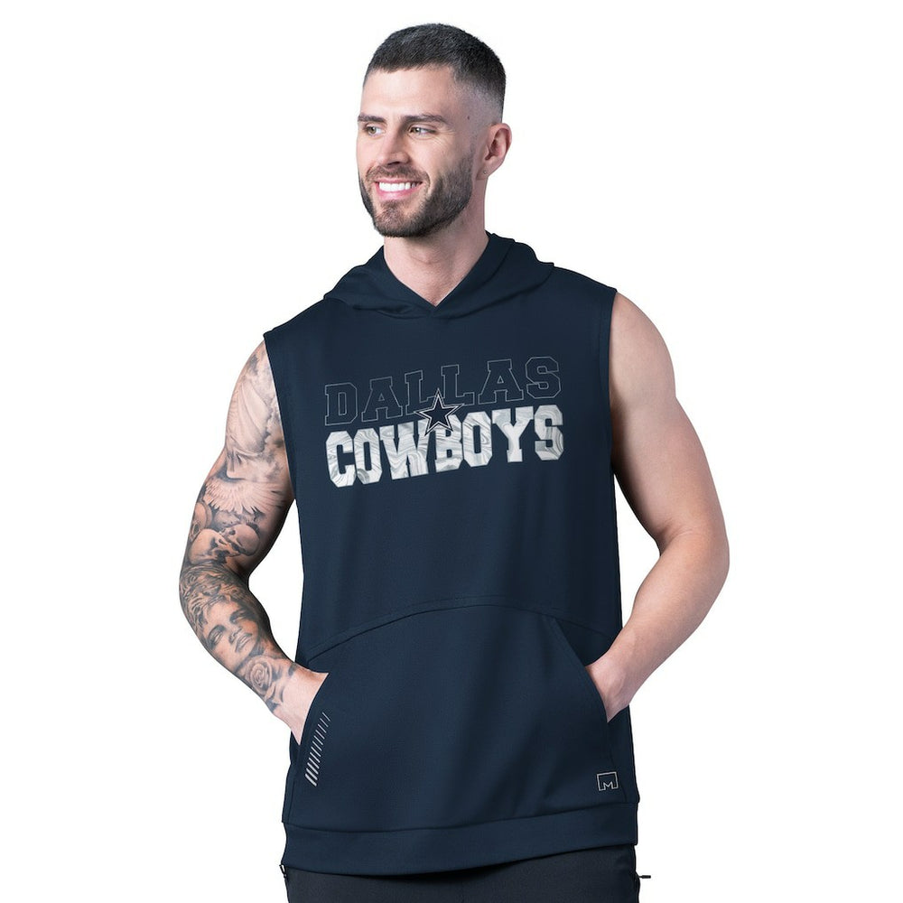 Dallas Cowboys MSX by Michael Strahan Tri-Blend Rebound Sleeveless Hoodie - Navy online