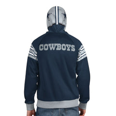 Dallas Cowboys Pro Player Helmet Full-Zip Hooded Track Jacket - Navy/Gray discount