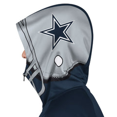 Dallas Cowboys Pro Player Helmet Full-Zip Hooded Track Jacket - Navy/Gray discount