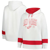 Detroit Red Wings Profile Women's Plus Size Hoodie White