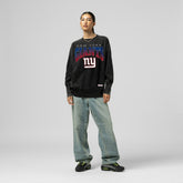 New York Giants Women's Delineate Mineral Wash Crewneck Sweatshirt - Black discount