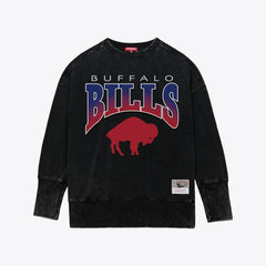 Buffalo Bills Women's Delineate Mineral Wash Crewneck Sweatshirt - Black for sale