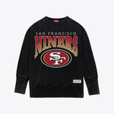 San Francisco 49ers Women's Delineate Mineral Wash Crewneck Sweatshirt - Black outlet