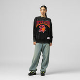 Tampa Bay Buccaneers Women's Delineate Mineral Wash Crewneck Sweatshirt - Black on sale
