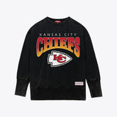 Kansas City Chiefs Women's Delineate Mineral Wash Crewneck Sweatshirt - Black discount