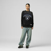 Las Vegas Raiders Women's Delineate Mineral Wash Crewneck Sweatshirt - Black on sale