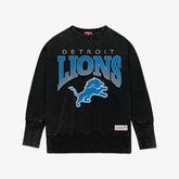 Detroit Lions Women's Delineate Mineral Wash Crewneck Sweatshirt - Black outlet