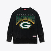 Green Bay Packers Women's Delineate Mineral Wash Crewneck Sweatshirt - Black online