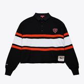Chicago Bears Women's Cropped Long Sleeve Rugby Polo - Black discount