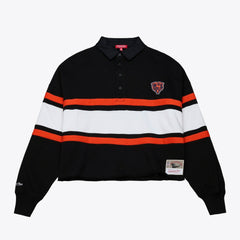 Chicago Bears Women's Cropped Long Sleeve Rugby Polo - Black discount