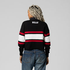 Buffalo Bills Women's Throwback Cropped Long Sleeve Rugby Polo - Black online