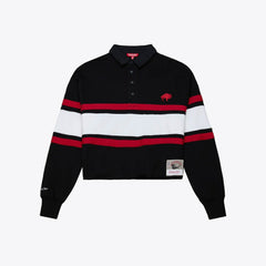 Buffalo Bills Women's Throwback Cropped Long Sleeve Rugby Polo - Black online