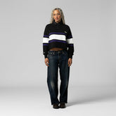 Baltimore Ravens Women's Cropped Long Sleeve Rugby Polo - Black discount