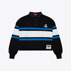 Detroit Lions Women's Cropped Long Sleeve Rugby Polo - Black cheap