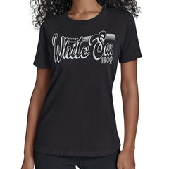 Chicago White Sox Starter Women's Groovy Script Team Fitted T-Shirt - Black
