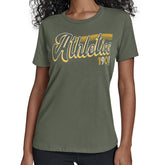 Athletics Starter Women's Groovy Script Team Fitted T-Shirt - Green