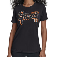 San Francisco Giants Starter Women's Groovy Script Team Fitted T-Shirt - Black