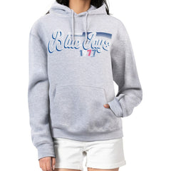 Toronto Blue Jays Starter Women's Groovy Script Team Fleece Pullover Hoodie - Gray