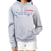 Cleveland Guardians Starter Women's Groovy Script Team Fleece Pullover Hoodie - Gray