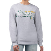 Athletics Starter Women's Groovy Script Team Fleece Pullover Sweatshirt - Gray