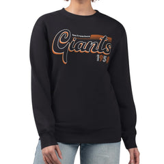San Francisco Giants Starter Women's Groovy Script Team Fleece Pullover Sweatshirt - Black