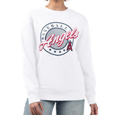 Los Angeles Angels G-III 4Her by Carl Banks Women's Pinstripe Circle Team Fleece Pullover Sweatshirt - White